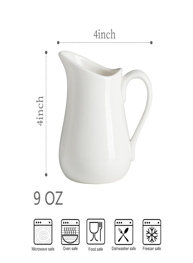 LYEOBOH إبريق كريمة LYEOBOH سعة 9 أونصة، إبريق كريمة أبيض صغير للقهوة والحليب، ملحق مطبخ عصري - سيراميك - Image 2